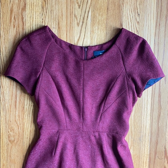 The Kooples Burgundy Scoop Neck Dress - Picture 2 of 8
